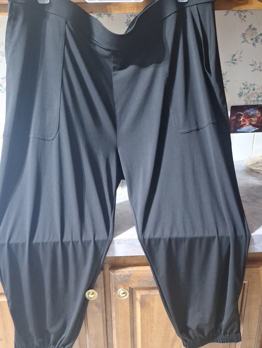 Lisa Rinna Collection Black Harem Jogger Pants